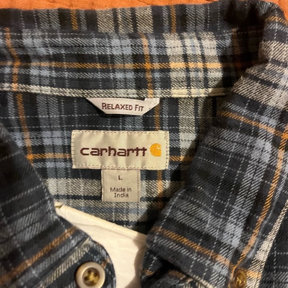 Carhartt Men’s Large Blue Flannel Button Up - Picture 3 of 3
